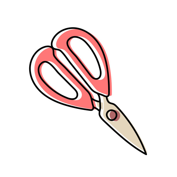 剪刀。美容设备素描。专业美发师工具。手绘涂鸦图标。矢量插图。理发师的象征图片下载