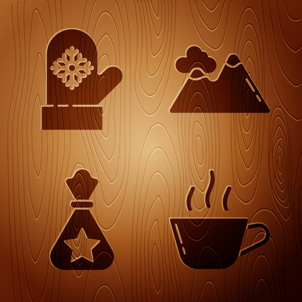 装咖啡杯圣诞手套圣诞老人包图片下载