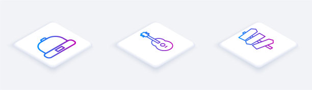 设置等距线无檐帽吉他和路图片下载