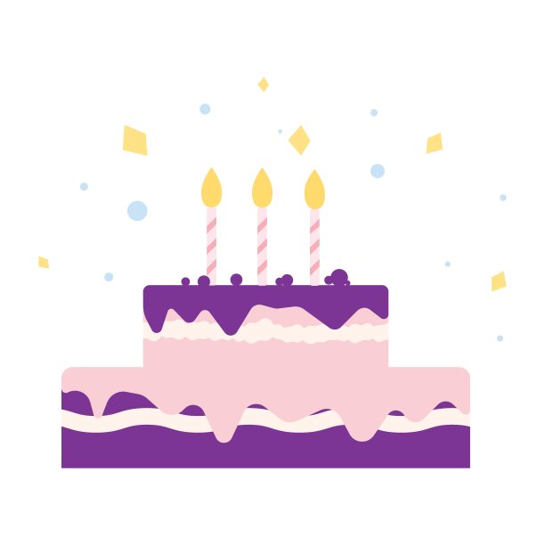 生日蛋糕和蜡烛。图片下载