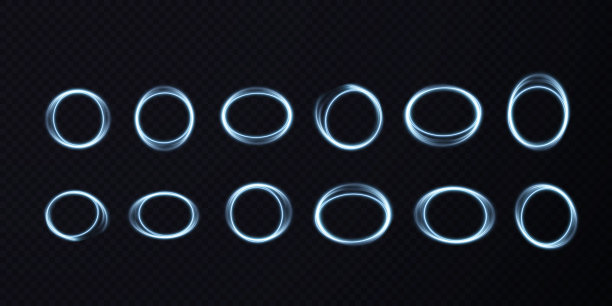 霓虹灯框架的收集。圆,椭圆,明星图片下载