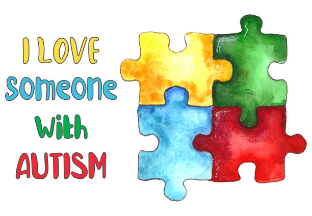 世界提高自闭症意识日插图。设计横幅和网站。自闭症符号的图像。孤立在白色背景上图片下载