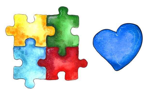 世界提高自闭症意识日插图。设计横幅和网站。自闭症符号的图像。孤立在白色背景上图片下载