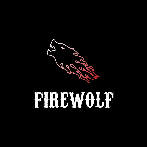 愤怒的攻击狼头火部落纹身标志图片下载