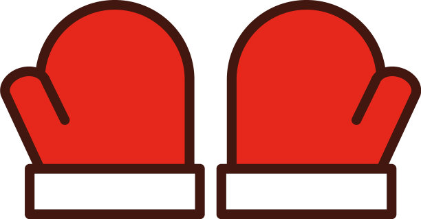 圣诞快乐红手套装饰线图片下载