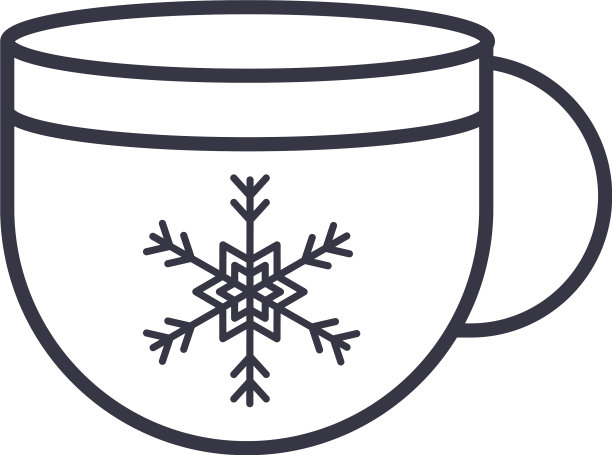 圣诞快乐，咖啡杯里有雪花图片下载