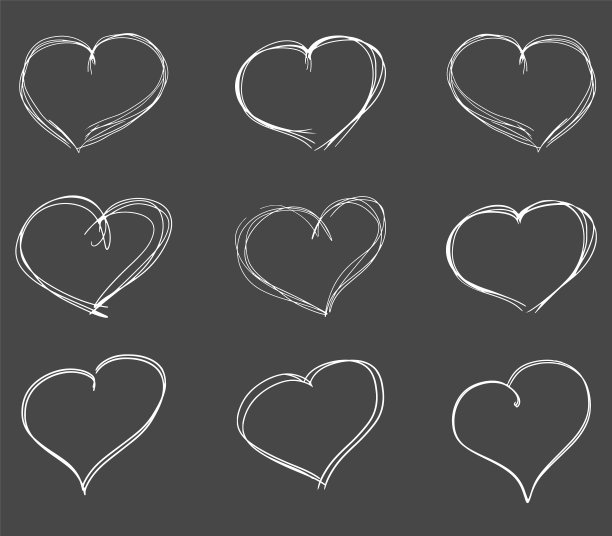 设置不同的手绘心形设计图片下载