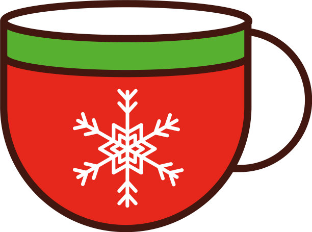 圣诞快乐，咖啡杯里有雪花图片下载