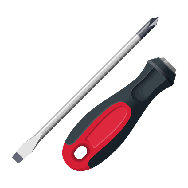 逼真的螺丝刀隔离在白色图片下载