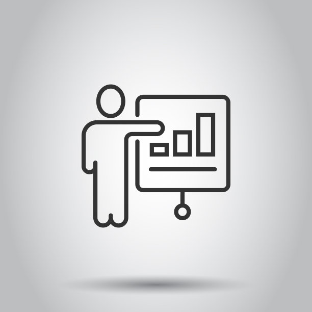 人与增长箭头图标在平面风格的工作图片下载