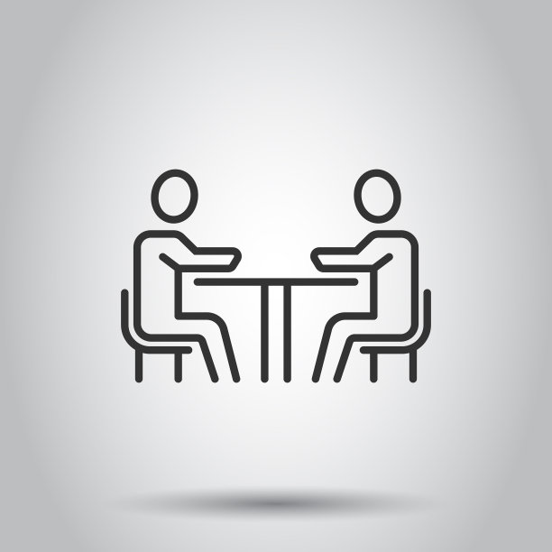 人们与桌子图标在平面风格的团队合作图片下载