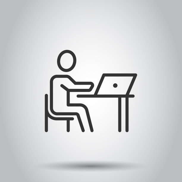 人与笔记本电脑图标在平板风格的个人电脑图片下载