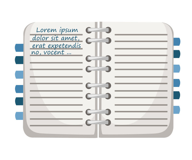 笔记本与书签笔记本模型与蓝色图片下载