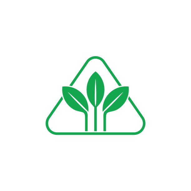 简单的三角形几何叶子标志图片下载