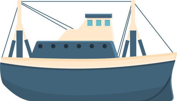 河渔船图标卡通风格图片下载