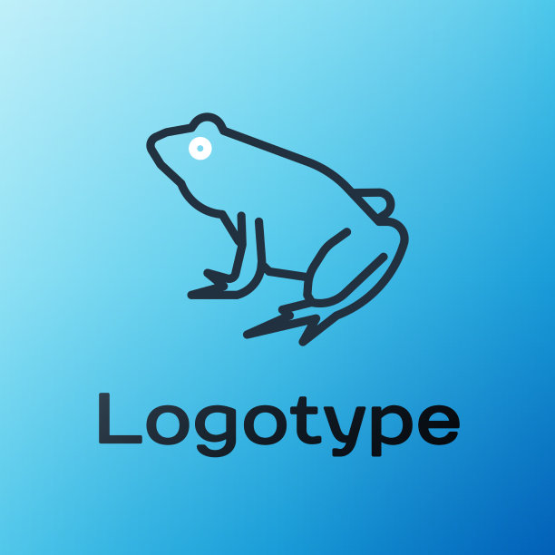 线蛙图标孤立在蓝色背景动物图片下载