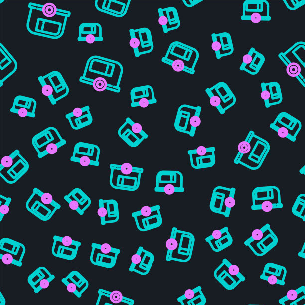 连房车露营拖车图标隔离无缝图片下载