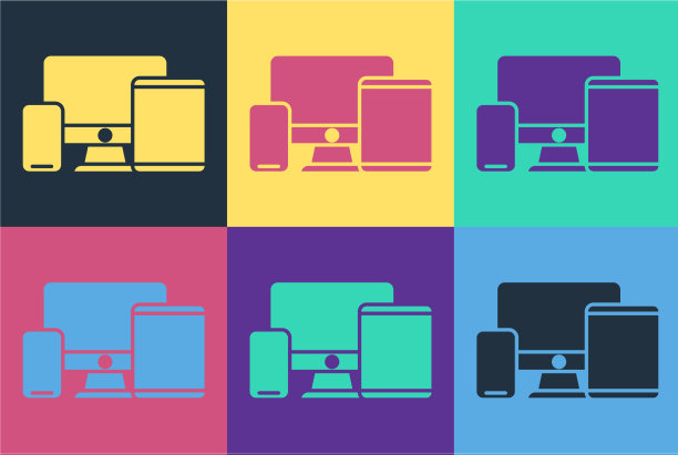 波普艺术电脑显示器图形平板电脑和图片下载