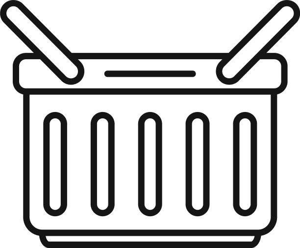 杂货店购物篮图标轮廓风格图片下载