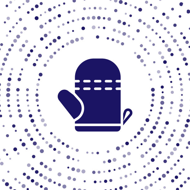 蓝色烤箱手套图标孤立在白色背景图片下载