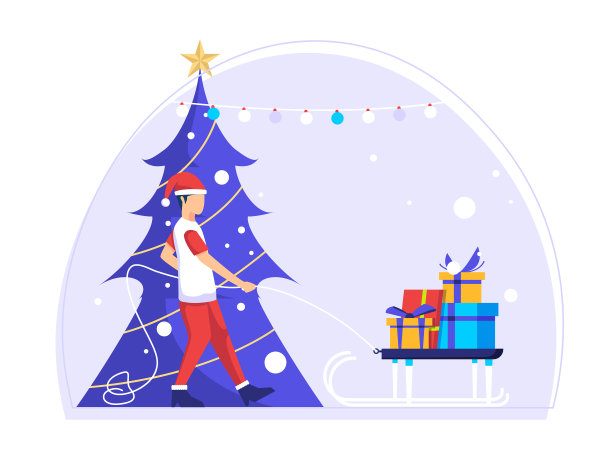 冬天的圣诞节，人们在准备礼物图片下载