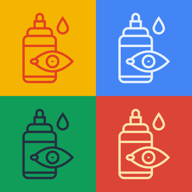 波普艺术线滴眼瓶图标孤立上图片下载