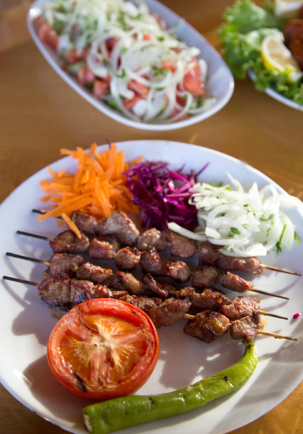 传统土耳其食物烤肉串。图片下载