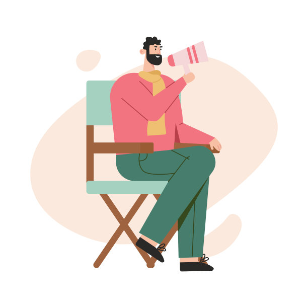 电影导演与扩音器管理电影制作图片下载