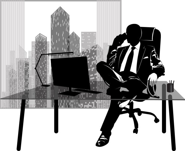 剪影一个商人在打电话图片下载