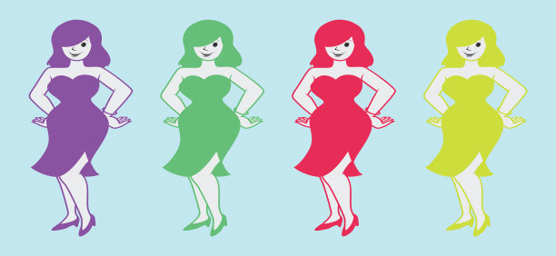 设定女性卡通人物设计模板图片下载