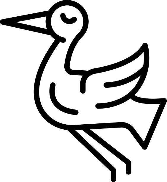 跳舞鹳图标轮廓风格图片下载
