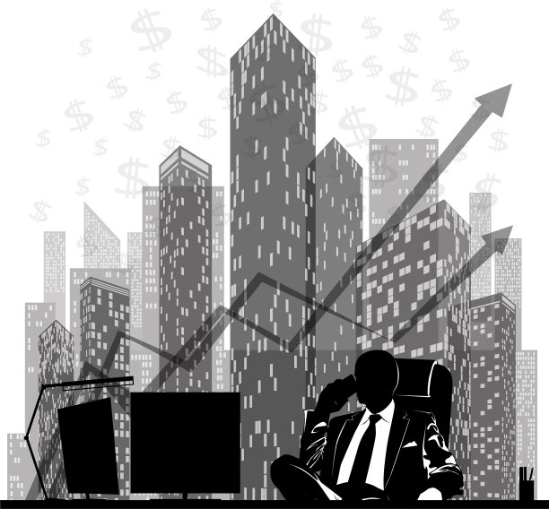 剪影一个商人在打电话图片下载