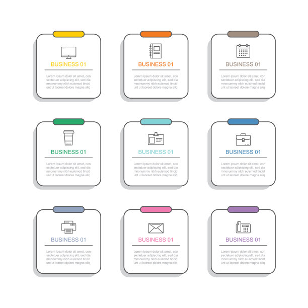 9 .数据信息图使用方形模板图片下载