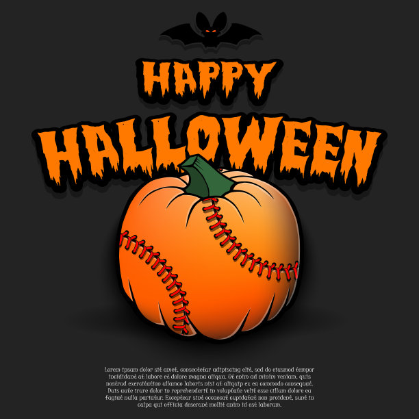 万圣节快乐，棒球南瓜图片下载