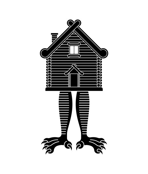 小屋上有鸡腿，是俄罗斯传统的木制房屋图片下载