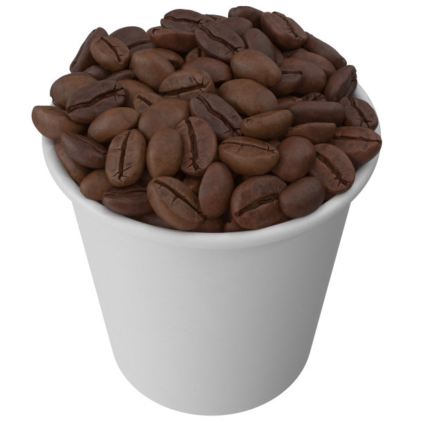 烤咖啡豆纸杯。三维演示图片下载