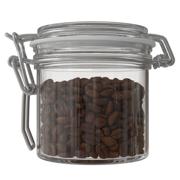 在玻璃罐里烘焙咖啡豆图片下载