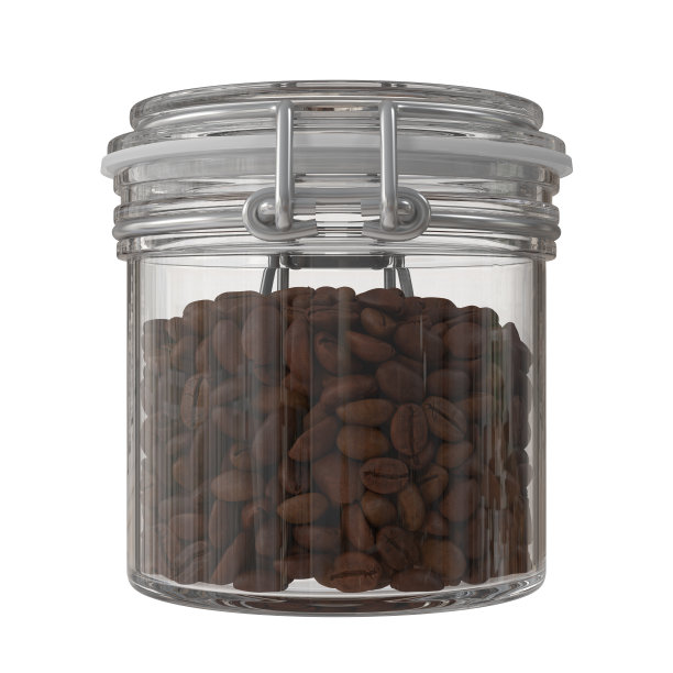 在玻璃罐里烘焙咖啡豆图片下载