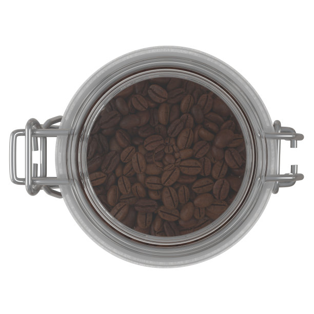 在玻璃罐里烘焙咖啡豆图片下载