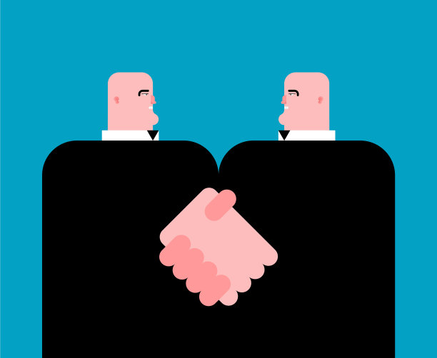 握手商人卡通商业图片下载