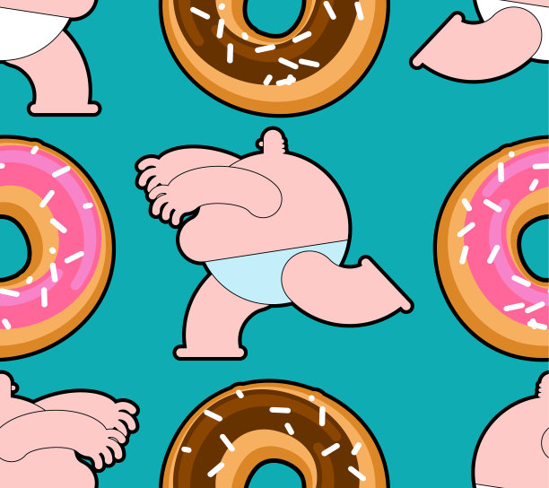 胖子跑去找甜甜圈式的无缝脂肪图片下载