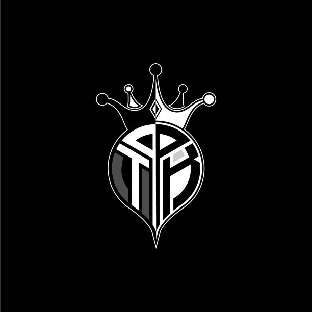 T k圆图案标志与小丑会徽风格图片下载