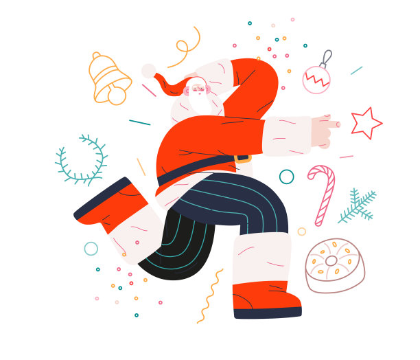 跳舞的圣诞老人-圣诞和新年晚会图片下载