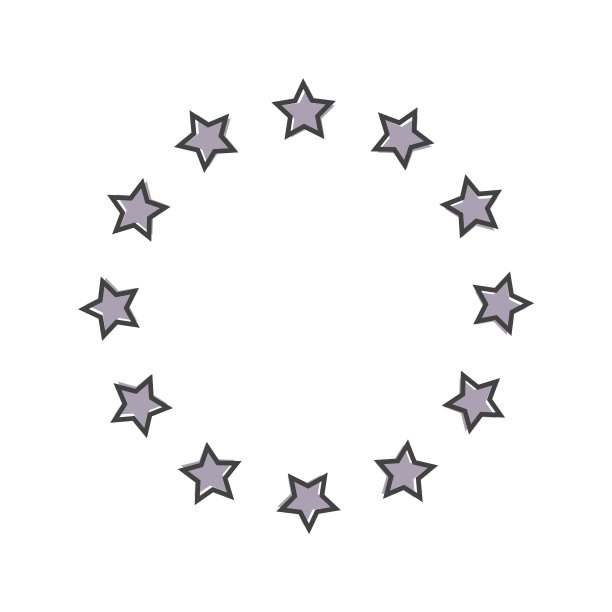 一个圆圈中的星形图标，由星星组成的圆圈图片下载