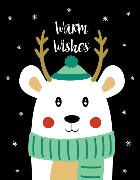 有北极熊的圣诞卡图片下载