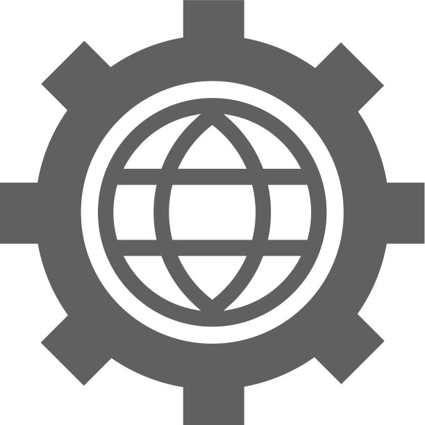 齿轮全球图标灰色版本图片下载