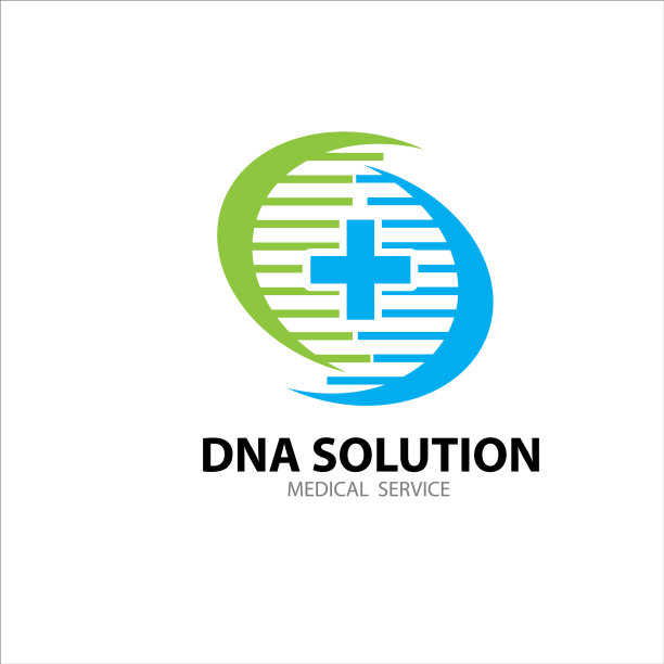 DNA解决方案标志设计的医疗服务图片下载