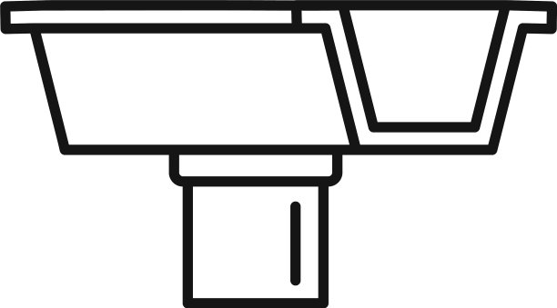 建筑排水沟图标轮廓风格图片下载