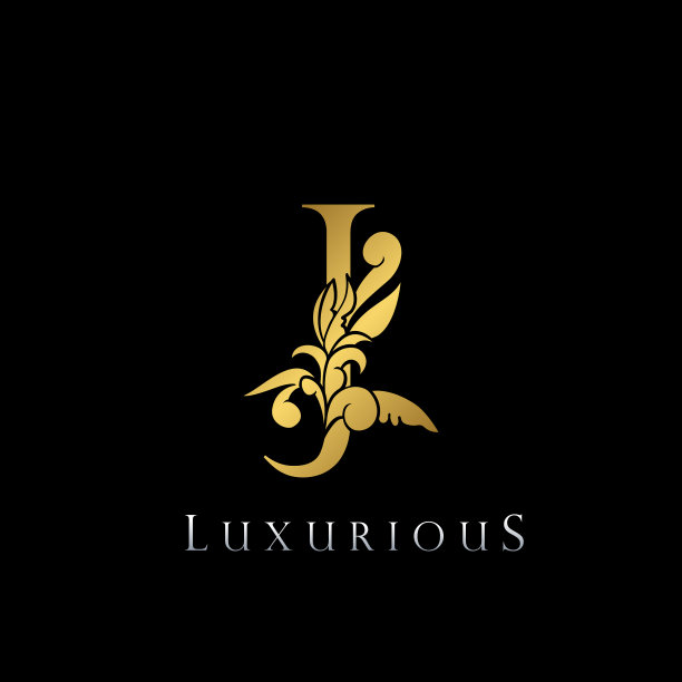 金字母j豪华标志icon复古设计图片下载