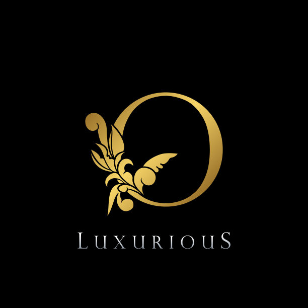 金色字母奢侈品标志图标复古设计图片下载